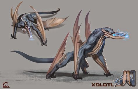 Monster Hunter Fan Design by kineticflow Monster Hunter Art, Beast Creature, Cool Monsters, Fantasy Beasts, Alien Concept Art, Monster Concept Art, Creature Drawings, Alien Creatures, Fantasy Monster