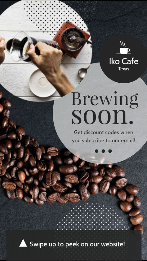 Coffee shop/cafe announcement coming soon Instagram Story template Coffee Poster Design, Restaurant Poster, Bookstore Cafe, Trending Topic, Creative Coffee, Simple Designs To Draw, Food Graphic Design, Instagram Branding, Coffee Poster