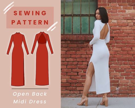 Open Back Midi Dress, Sewing Projects Clothes, Guy Laroche, Couture Mode, Sewing Design, Clothes Sewing, Diy Sewing Clothes, Clothes Sewing Patterns, How To Make Clothes