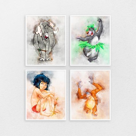 Book Nursery Theme, Jungle Book Theme, Jungle Book Nursery, Book Themed Nursery, Disney Jungle Book, Book Nursery, Lion King Poster, Books Kids Room, Jungle Book Disney