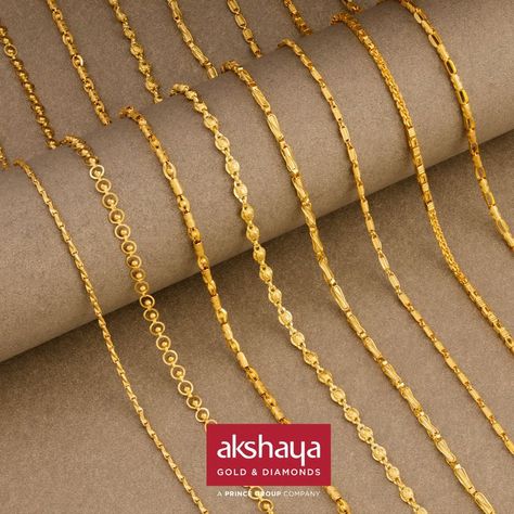 Akshaya gold chain Simple Chain For Women, Men's Chains Gold, Simple Dollar Chain Gold Indian, Men Neck Chain Designs Gold, Boys Neck Chains Gold, Gold Chain Models For Mens, Gold Chen Design, Baby Chain Designs Gold, Gold Chain For Baby Boy