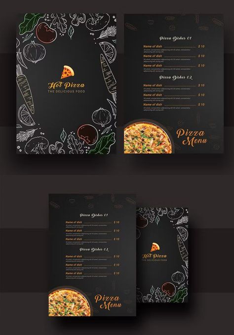 Pizza Food Menu Flyer Template PSD Pizza Menu Design, Pizzeria Menu, Pizza Names, Pizza Flyer, Italian Menu, Pizza Logo, Pizza Menu, Menu Flyer, Pizza Design