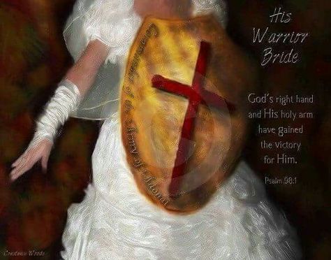 Warrior Bride with shield prophetic art. Warrior Bride, Spiritual Warrior, Virtuous Woman, Angel Warrior, Prophetic Art, Bride Of Christ, Prince Of Peace, Angel Painting, Armor Of God