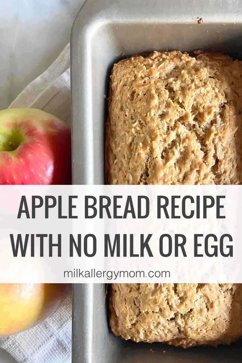 Bread Without Milk, Bread No Milk, Milk Allergy Recipes, Egg Video, Egg And Bread Recipes, Baking Without Eggs, Histamine Foods, Milk Allergy Mom, Applesauce Bread