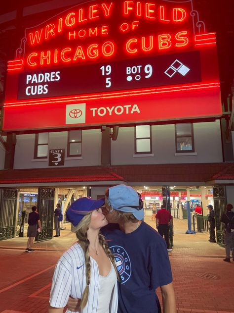 Cubs Game Aesthetic, Wrigley Field, Cubbies, Chicago Cubs, Aesthetic Art, Couple Goals, Vision Board, Chicago