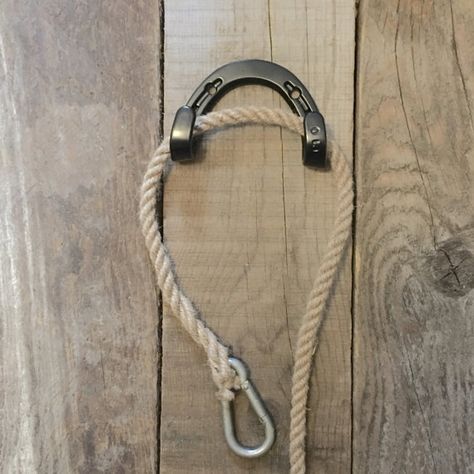 Small Tack Room Organization, Small Tack Room, Functional Farmhouse, Horse Reins, Tack Room Organization, Dog Leash Hook, Horse Reining, Black Smithing, Lead Rope