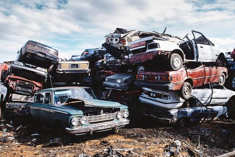 Junk Yard by Raymond Forbes LLC  - Stocksy United Abstract Texture photography Background #backgroundphotography #texturebackgroundphotography #beautifulbackgroundphotography #abstractphotography #landscapebackgroundphotography #vintagephotography #wallpaper #backgroundphotographer #graphicbackground #artbackground #stocksy #stocksyunited #junkyard Yard Aesthetic, Wrecked Car, Vw Minibus, Car Yard, Car Dump, Junkyard Cars, Scrap Car, Nissan Gtr Skyline, Texture Photography