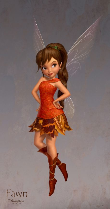 Pixie Hallow Characters, Fawn Disney Fairy Costume, Fawn Tinkerbell Drawing, Disney Fairies Fawn, Tinker Bell Characters Disney Fairies Pixie Hollow, Animal Fairy Tinkerbell, Tinkerbell Disney Fairies, Fawn Tinkerbell Fanart, Fawn Disney Fairy