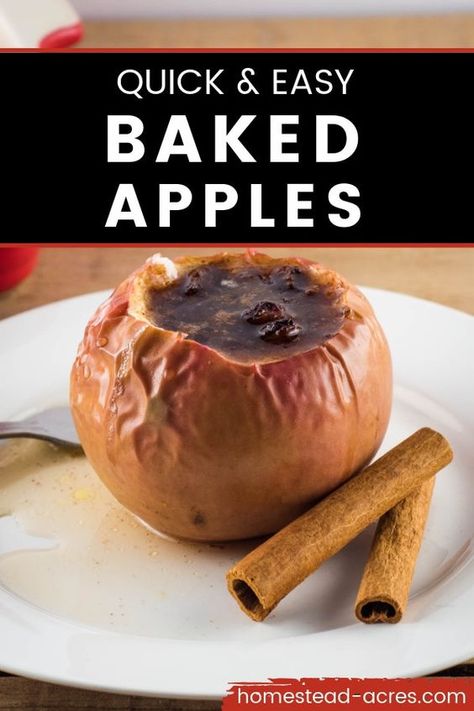 Easy Baked Apples Recipe, Baked Fruit Recipes, Baked Stuffed Apples, Oven Baked Apple, Baked Apples Recipe, Easy Baked Apples, Baked Cinnamon Apples, Baked Apple Recipes, Apple Dishes