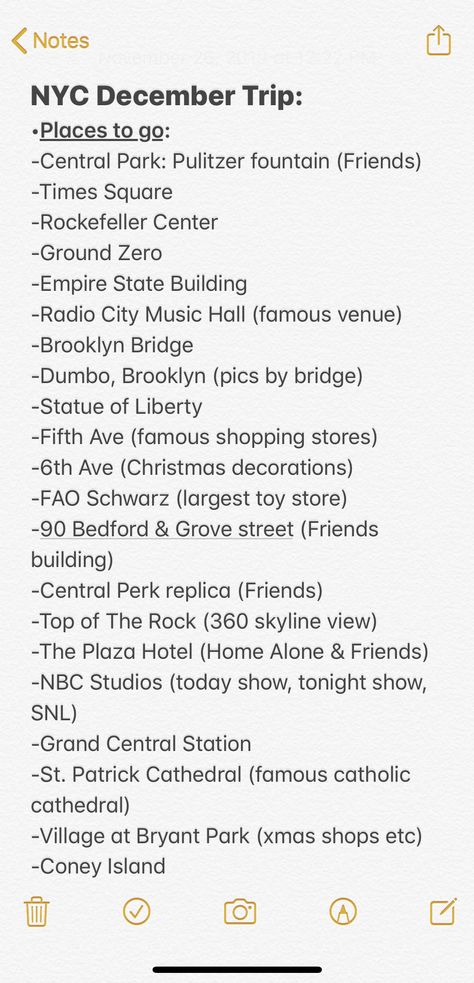 List of things to do, see, and eat in NYC Nyc List Things To Do, Things To Do In Nyc During Christmas, Things To Do In New York For Christmas, Ny In December, New York City Packing List Winter, Packing List For New York Winter, Nyc December Things To Do, What To Do In Nyc In Winter, New York Winter Trip