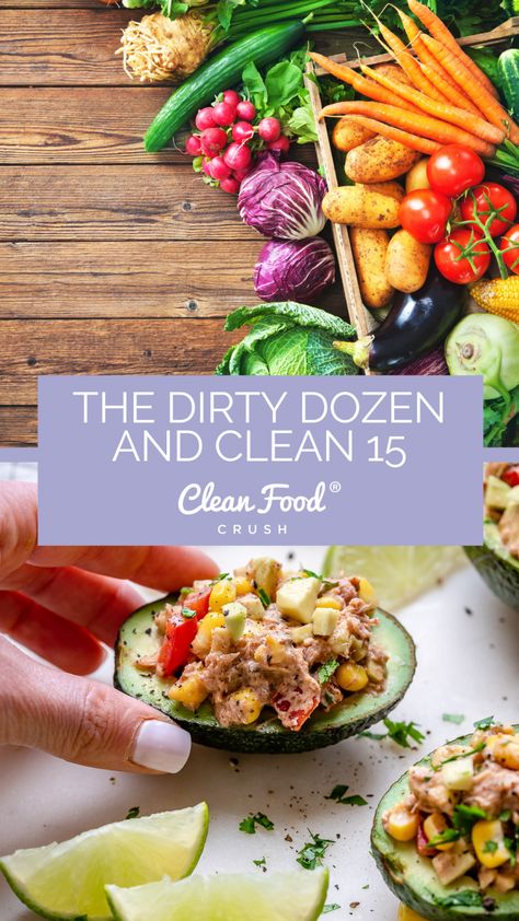 What are the Dirty Dozen and Clean 15? + Benefits of choosing organic foods and how to save money when doing so. *Please see a Note from Rachel at the bottom of this article regarding the source of the Clean 15 and Dirty Dozen lists. There are a... Dirty Dozen Clean 15, The Dirty Dozen, Clean 15, Genetically Modified Food, Dirty Dozen, Organic Diet, Clean Food Crush, Food Crush, Organic Foods