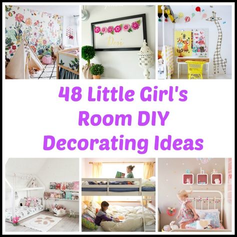 48 DIY Decorating Ideas for a Little Girl's Room - DIY Projects for Making Money - Big DIY Ideas Bedroom Makeover Diy, Girls Room Diy, Teenage Room Decor, Girls Bedroom Makeover, Kids Rooms Diy, Cute Diy Room Decor, Diy Home Decor Bedroom, Girl Bedroom Decor, Home Decor Store