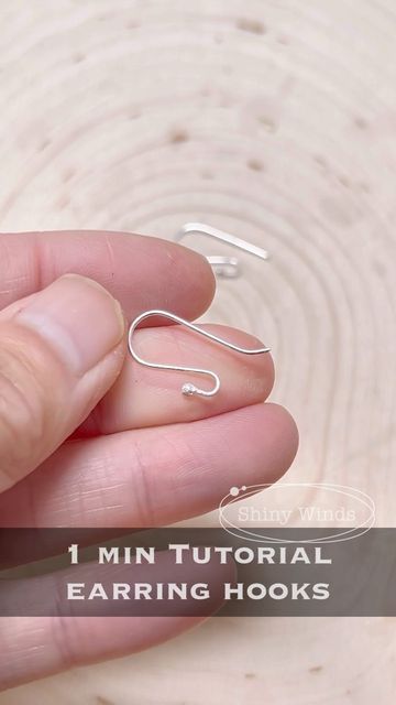 Shiny Winds on Instagram: "1 min tutorial Earring hooks Have you made earring hooks? If so, which gauge are you using? Usually I choose the 21 gauge but some of you might prefer the 20 gauge. The process is easy - first, let’s make ball ends. Then form them like earring hooks! Lastly I would hammer them and make them a bit stiffer so they wouldn’t deform easily, and file the ends and make them smooth so they wouldn’t scratch your skin. Let’s add your jewelry and make unique earrings! Metal: Solid sterling silver 925 from @riogrande Link in bio 🔝 #artprocess #artprocessvideo #jewelrymaking #earringhooks #diyjewelry #diyjewelrymaking #silversmith" Hammering Metal Jewelry, Making Earring Hooks, How To Make Earring Hooks, Diy Earring Hooks, Hammered Metal Jewelry, Diy Wire Rings, Wig Jig, Wooden Jewelery, Diy Hooks