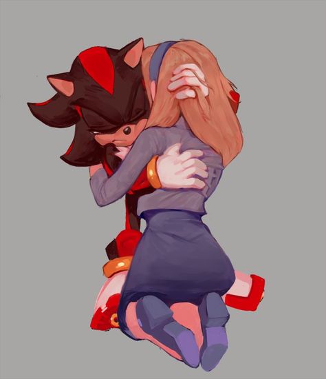 jen on Twitter: "A really tight hug decided to use my wacom and paint tool sai for the meanwhile #shadria… " Sonic Kawaii, Shadow Hedgehog, Maria The Hedgehog, Maria Robotnik, Sonic Friends, Sonic Game, Team Dark, Shadow And Maria, Tight Hug