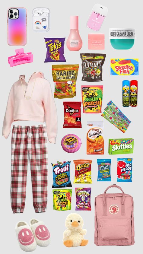 Rode Trips, Teen Sleepover Ideas, Road Trip Bag, Teen Sleepover, Trip Bag, Cute Birthday Ideas, Sleepover Ideas, Sour Patch, Creative Play