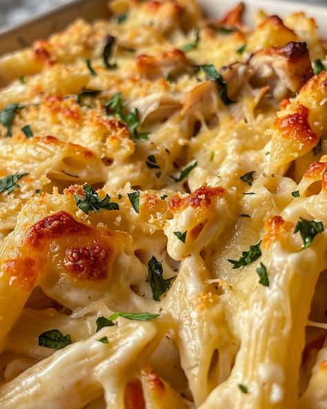 Homestyle Chicken Penne Casserole, Cooked Rotisserie Chicken Recipes, Chicken Hot Dish Recipes, Cooktopcove.com Recipes, Food For A Crowd Crockpot, Pre Thanksgiving Dinner Ideas, Fettucini Alfredo Bake, Roteserri Chicken Meals, Main Dishes For Potluck