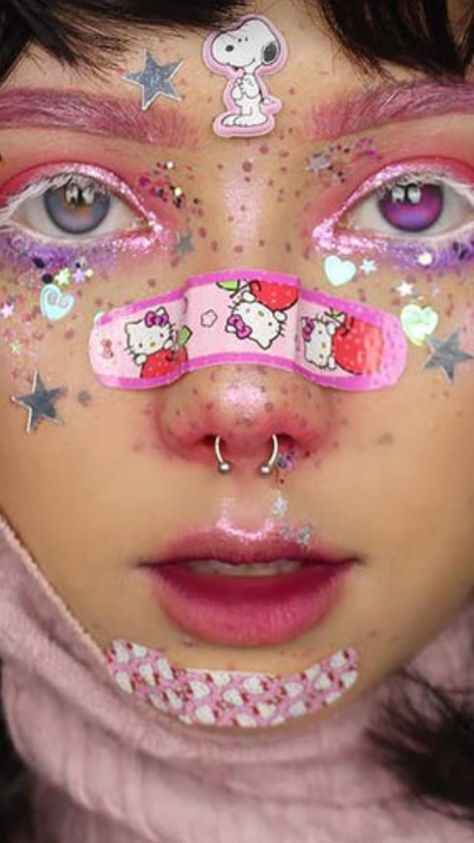 Pastel Kidcore Makeup, Candycore Makeup, Decora Makeup Look, Kawaii Alt Makeup, Kawaii Core Makeup, Power Cosplay Makeup, Soft Kawaii Makeup, Kawaiicore Makeup, Cute Core Makeup