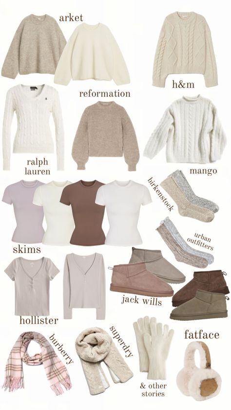 #knits #winter #inspo #creamknit #beigeknit #cozy Winter Wishlist Ideas, Winter Outfits Cosy, Cute Winter Outfits For Cold Weather, Warm And Cozy Outfits Winter, Christmas List 2024 Clothes, Winter Wardrobe Aesthetic, Layers For Cold Weather, Winter Fits Nyc, Holiday Market Outfit