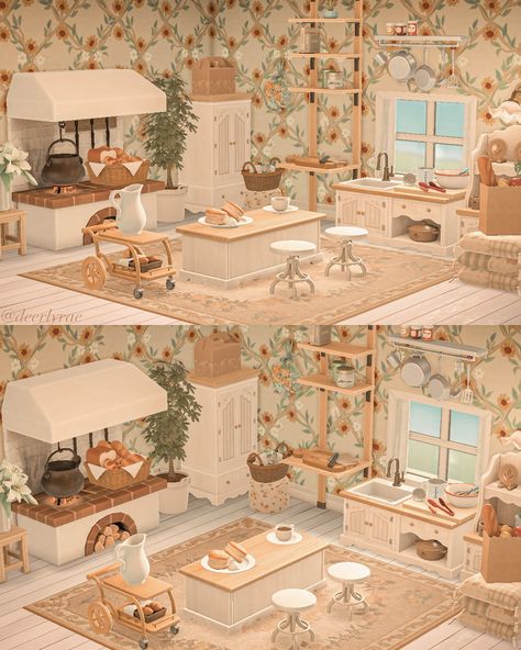 Acnh Small Kitchen Designs, Home For A Classy Designer Acnh, Acnh Cozy Kitchen, Acnh Downstairs Ideas, Acne Kitchen Ideas, Animal Crossing Interior Design Ideas, Flower Themed Living Room, Acnh Restroom Ideas, Maison Animal Crossing New Horizon