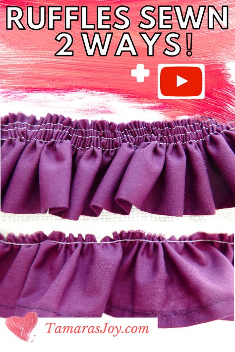 How To Make Ruffles With Fabric, Diy Ruffle Skirt, Sew Ruffles, How To Make Ruffles, How To Make A Ruffle, Sewing Ruffles, Sewing Beginners, Diy Ruffle, Ruffle Curtains