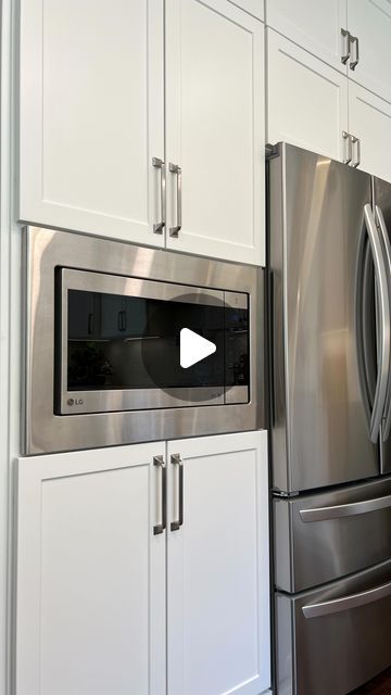 114K views · 2.6K likes | Ryan Walker on Instagram: "Would YOU buy this to save 💰  Instead of buying a built-in microwave that can cost at least $1,000- I bought a regular countertop microwave that had a trim kit available to make it look just like a built in!   It did take a little finesse to install, but once in I think it does a pretty good job 👊  Exact trim kit linked in bio!   What do you think?   #microwave #microwaves #kitchenappliances #kitchenappliance #kitchenideas #savemoney #kitchenmusthaves #kitchenupgrade" Microwave By Refrigerator, Adding Microwave To Cabinet, In Built Microwave, Drop Down Door Microwave, Built In Microwave Next To Fridge, Microwave Beside Fridge, Microwave Placement In Kitchen Ideas Upper Cabinets, Pantry With Built In Microwave, Microwave Trim Kit Diy