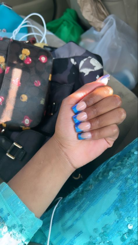 blue chrome french tip nails Blue French Acrylic Nails, Blue Chrome French Tip, Blue Chrome French Tip Nails, Chrome Nails French Tip, Chrome French Tip Nails, Chrome Nails Silver, Navy Blue Nail Designs, Chrome French Tip, Black Chrome Nails