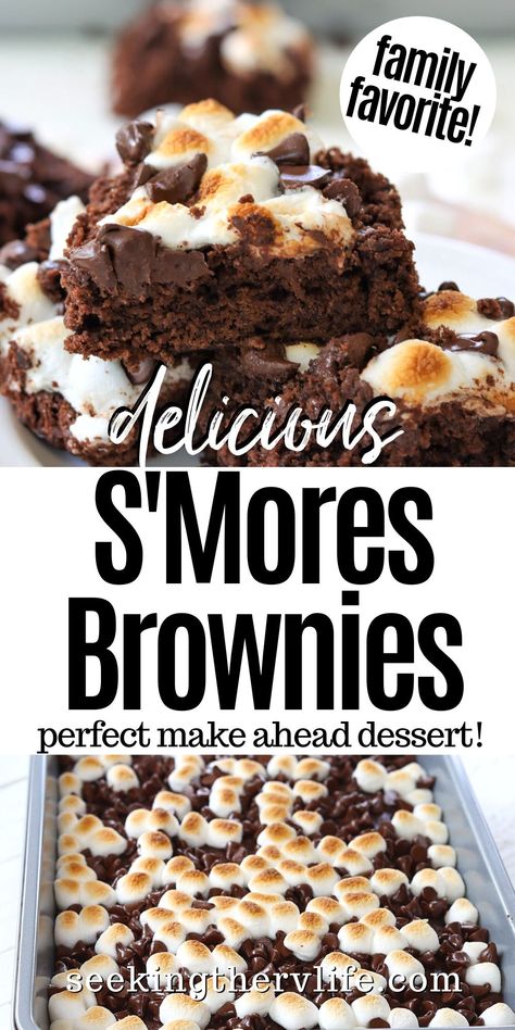 Easy Dessert To Take To Someone, Pioneer Woman Smores Brownies, Bbq Treats Desserts, Cute Bbq Desserts, Best Tasting Desserts, Fun Brownies Recipe, Healthy Snacks For A Picky Eater, Brownie Smores Bars, Make Ahead Cookout Food