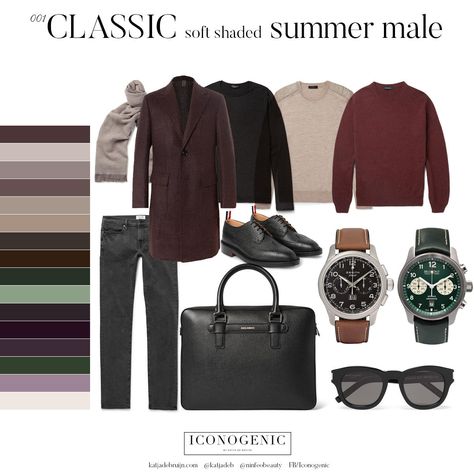 Soft Summer Men Color Palettes, Soft Summer Color Palette Men, Soft Summer Men, Capsule Wardrobe Men, Deep Summer, Dusky Summer, Men's Capsule Wardrobe, Soft Summer Palette, Soft Summer Color Palette