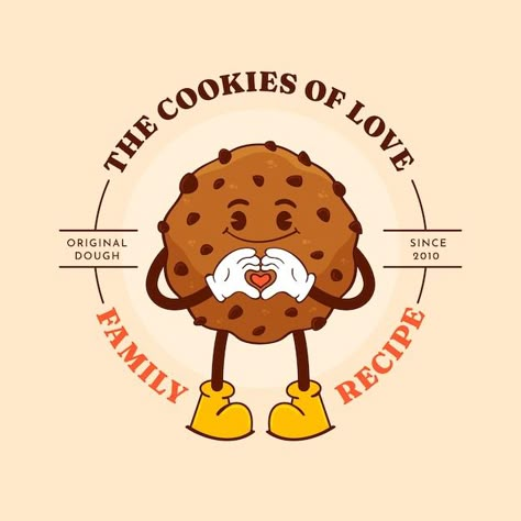 Cookie Logo Design Ideas, Sticker Cookies, Cookie Character, Cookie Illustration, Cookie Logo, Cookies Logo, Cookies Branding, Cute Chocolate, Peanut Cookies