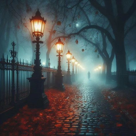 Waiting for October Halloween Scenery, Beautiful Pathways, Foggy Fall, Moody Autumn, Spooky Birthday, Autumn Wallpaper, Dark Fall, Fall Mood Board, Fall Mood