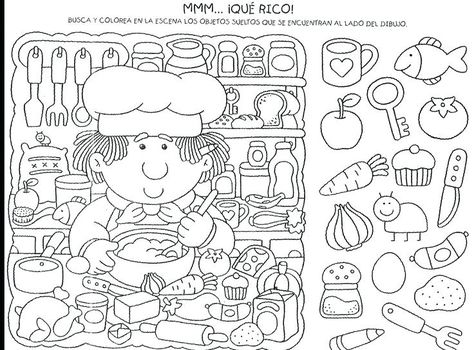 Hidden Objects Printable Worksheets Hidden Pictures, Hidden Objects, Picture Puzzles, Search And Find, 자수 디자인, Teaching Spanish, Activity Sheets, Teaching English, Printable Worksheets