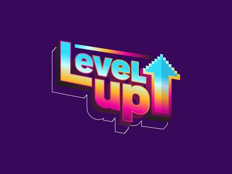 Next Level Logo Design, Pixel Logo Design, Event Logo Ideas, Games Logo Design, Event Branding Design, Gaming Branding, Level Up Design, Up Logo Design, Game Branding