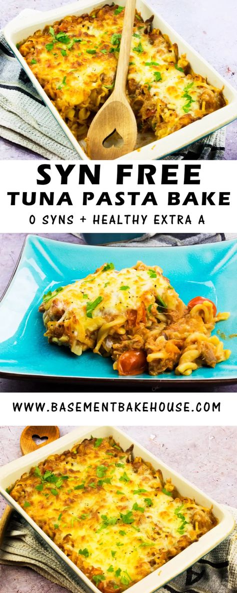 Best Ever Syn Free Tuna Pasta Bake - Basement Bakehouse Tuna Pasta Bake Recipe, Pasta Bake Recipe, Tuna Pasta Bake, Speed Foods, Tuna Pasta, Baked Pasta Recipes, Comfort Food Recipes Dinners, Pasta Dinner Recipes, Syn Free