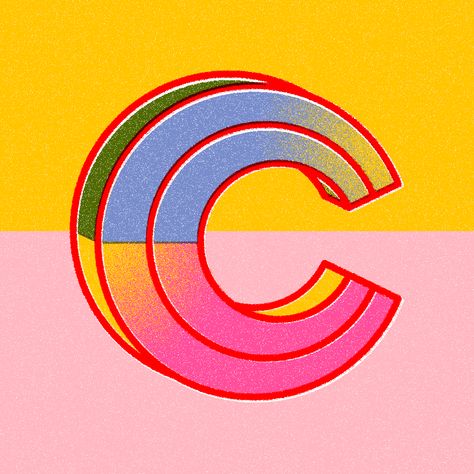 Letter C Typography, C Typography, Blue Neighbourhood, Illustration Lettering, Because The Internet, Days Of Type, Childish Gambino, Get A Life, 36 Days Of Type