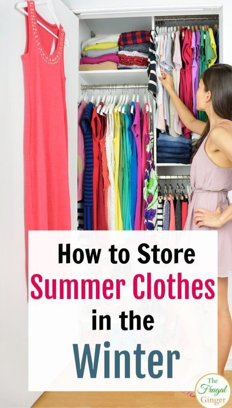 Keep your clothes looking great with these tips on how to store summer clothes in the winter. Great solutions for small spaces. Seasonal clothing storage hacks and ideas for easy organization.  #winterstorage #organization #clothingorganization Seasonal Clothes Organization, Winter And Summer Closet Organization, Storing Summer Clothes Ideas, How To Organize Seasonal Clothes, Storing Summer Clothes, Summer Clothes Storage Ideas, Off Season Clothes Storage Ideas, How To Store Seasonal Clothes, How To Store Dresses