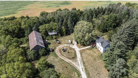 Go down a long private driveway to get to a hobby farm for sale, tucked in the back of a 40 acre lot, with farmhouse, barn, outbuildings and pond. This is the p Private Driveway, 40 Acres, Life Dreams, Army Infantry, Hobby Farm, Neutral Paint, Rural Life, Hobby Farms, Shop Plans