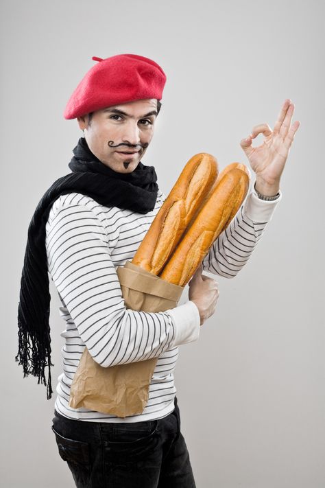 Dumbest French Stereotypes French Fancy Dress, Italian Costume, Ap French, German Men, German Outfit, French People, French Baguette, Bad Taste, Paris Photo