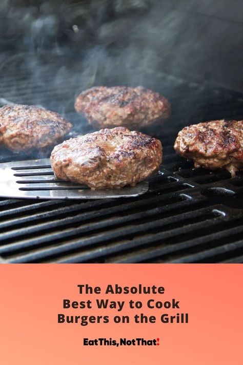 Summer is the season of grilling, and one of the most delicious summer grill staples is a thick, juicy burger. The problem is, attaining a well-cooked, properly seasoned, and perfectly formed burger is easier said than done. Mastering how to grill burgers takes some technique, which is why we asked two experts for their best tips on cooking the absolute best burgers on your grill this summer. Grill Burgers On Gas Grill, Best Burgers On The Grill, Best Grilled Burgers, How To Make Burgers, Grill Burgers, Burgers On The Grill, How To Cook Hamburgers, Ways To Cook Steak, Summer Grill