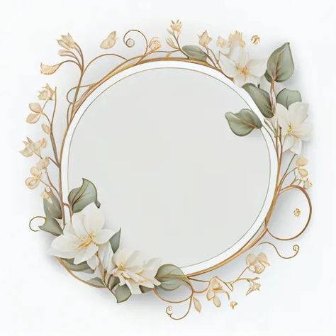 Free White Flower Circle Frame Flower Circle Frame, Circle Font, Circle Frame, Flower Circle, Flower Background, Green Frame, Circle Frames, Free Vectors, Circle Design