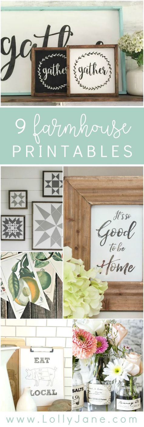 9 darling farmhouse printables. Love this variety of farmhouse printables to cozy up your home! Country Kitchen Flooring, Farmhouse Printables, Farmhouse Printable, Cozy Up Your Home, Home Prints, Frame Sign, Wood Frame Sign, Country Furniture, The Farmhouse