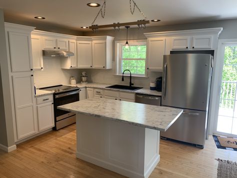 How To Open Up A Kitchen Layout, 90 Kitchen Makeover, Small Rectangular Kitchen Layout, Small L Kitchen Remodel, Small House Kitchen Ideas Layout, U Shape Kitchen Remodel, Small L Shaped Kitchen Remodel, Reconfigure Kitchen Layout, Bilevel Kitchen Remodel