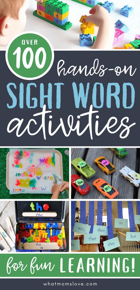 Fun Sight Word Activities | How to teach sight words at home with creative, hands-on games and activities. Perfect for pre-school, kindergarten and first grade. Includes active, gross motor ideas, outdoor games, sensory bins, and more! Ways To Teach Sight Words, Teach Sight Words, Sight Words Kindergarten Activities, Activities To Do At Home, Sight Word Centers, Sight Word Fun, Teaching Sight Words, Kindergarten Learning Activities, Kindergarten Games