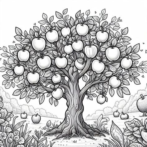 free coloring pages for kids - free printable - cartoon coloring pages - free download Free Coloring Pages For Kids, Victorian Illustration, Japanese Tree, Cartoon Coloring, Free Adult Coloring Pages, Cartoon Coloring Pages, Tree Drawing, Coloring Book Pages, Coloring Pictures