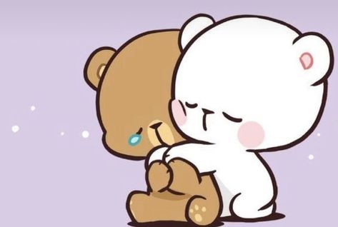 Milk Mocha, Mocha Bear, Tight Hug, Milk & Mocha, Cute Bear Drawings, Cute Images With Quotes, Cartoons Love, Cute Couple Cartoon, Cute Doodles Drawings