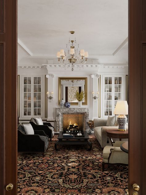 Classic Style Penthouse For Ralph Lauren Home, London - DEGO Ralph Lauren Home Living Room English, Ralph Lauren Living Room, Ralph Lauren Interior Design, Ralph Lauren Paint Colors, Ralph Lauren Home Living Room, Restoration Hardware Living Room, Classic Style Living Room, Ralph Lauren Interiors, English Interior Design