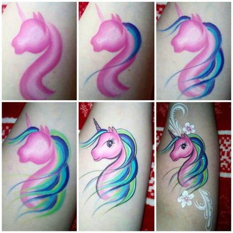 Cotton Candy Face Paint, Easy Face Painting Designs Step By Step, Step By Step Face Painting, Face Painting Unicorn, Face Painting Images, Easy Face Painting Designs, Bodysuit Tattoos, Animal Face Paintings, Face Painting Tips