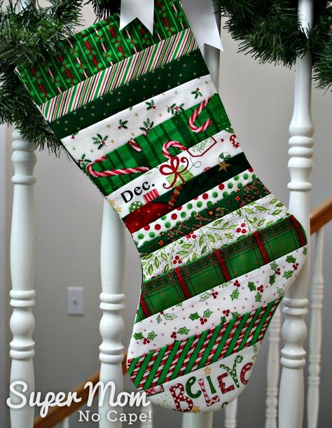 Make beautiful Christmas stockings following this easy Quilt As You Go Stocking Tutorial. Complete step-by-step instructions with lots of detailed photos make this a sewing project even someone with just a little bit of sewing experience can complete. #sewing #sewingtutorial #sewingproject #Christmassewing #sewingfortheholidays Christmas Stocking Patterns, Easy Christmas Stockings, Christmas Stocking Tutorial, Quilted Stocking, Simple Stocking, Stocking Patterns, Stocking Tutorial, Farmhouse Christmas Stockings, Christmas Tree Skirts Patterns