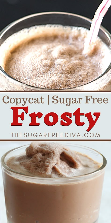 Sugar Free Milkshake, Sugarfree Dessert Easy, Bariatric Ice Cream Recipes, Sugar Free Ice Cream Recipes, Easy Sugar Free Desserts For Diabetics, Copycat Frosty, Drinks For Diabetics, No Sugar Recipes, Sugarfree Dessert