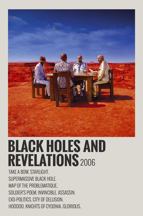 Black Holes And Revelations, Album Polaroid Poster, Music Album Design, Minimalist Music, Strange Music, Music Poster Ideas, Cool Album Covers, Music Poster Design, Polaroid Poster