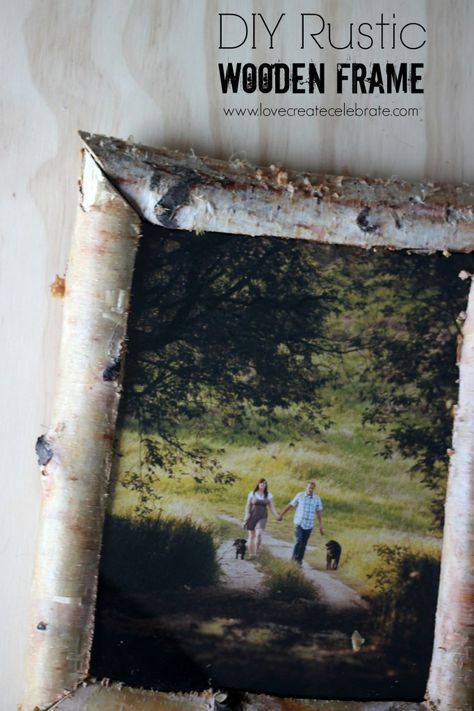 Rustic Birch Wood Frame - Love Create Celebrate. DIY tutorial for making a beautiful #rustic picture frame. #birch #wood #rustic Wood Centerpieces Wedding, Birch Wood Crafts, Birch Craft, Woodworking Tools List, Frame Love, Birch Branches, Diy Picture Frames, Diy Picture, Wood Picture Frame